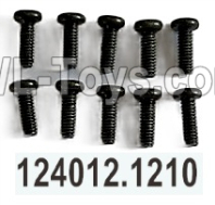 Wltoys 104020 Parts 124012.1210 Phillips Round Head Machine Screws 2X6PM D3.5 Group.